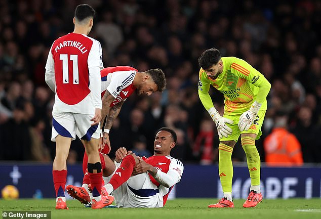 Defender Gabriel went off injured during the match and Mikel Arteta has given an update on his condition