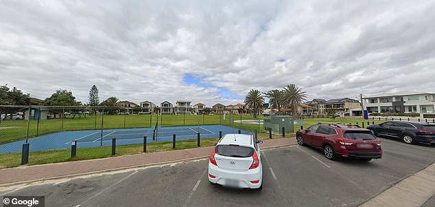 The man pulled out the big gun near Wattle Reserve in Brighton, where there is a playground (pictured)