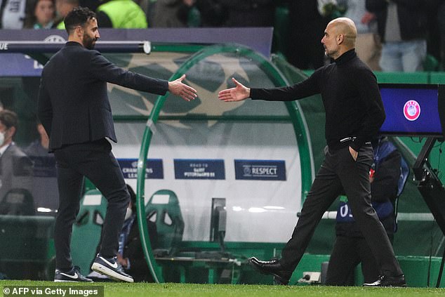 The club has insisted that Ruben Amorim (left), who joins Manchester United, was not an option to take over