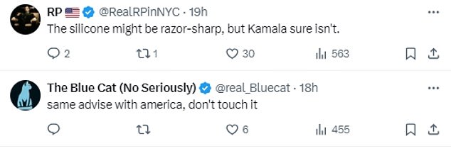 1730232611 410 Kamala Harris roasted for trying to touch razor sharp silicon