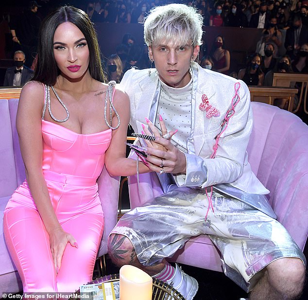 In May 2020, Brian emotionally announced that Megan had left him - days after she was spotted with her next boyfriend Machine Gun Kelly; Megan and Kelly pictured in 2021