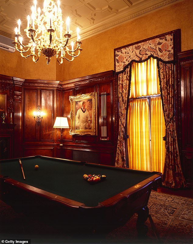 The billiard room at Mar-a-Lago in 2000. Trump tried to keep the building as similar to Post's version as possible