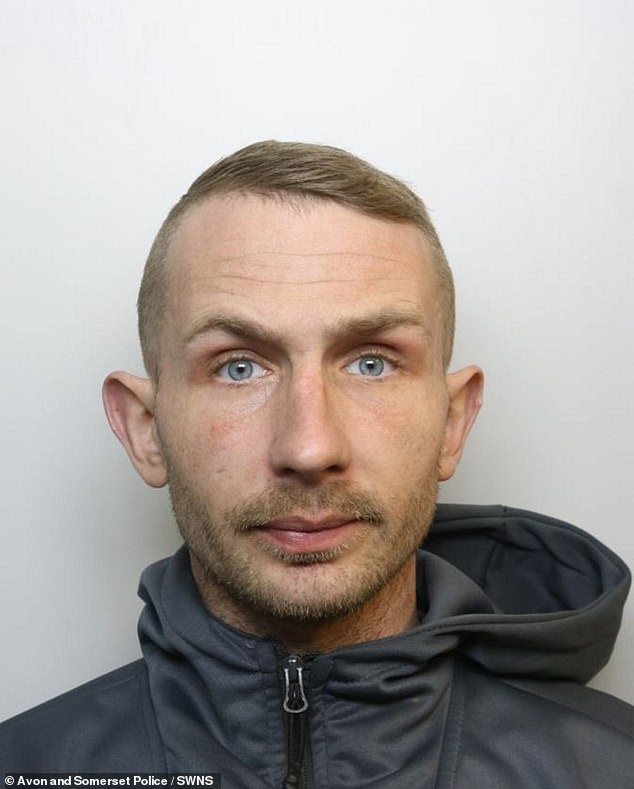 Chad Lambert (pictured) pleaded guilty to aggravated burglary at Bristol Magistrates Court last week and was sentenced to 26 weeks in prison