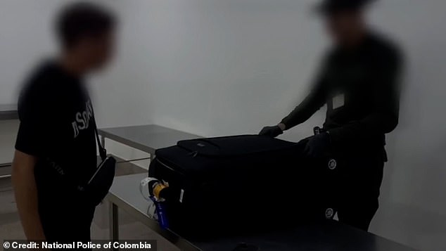 The Briton was picked up by police as he passed the suitcase through an X-ray scanner at Rafael Nunez International Airport, which serves the port city of Cartagena on Colombia's Caribbean coast.