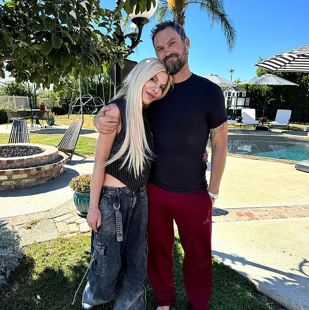 Spelling recently reunited with former on-screen love Brian Austin Green for her Misspelling podcast. 'Donna Martin & David Silver, together again!' referring to their 90210 characters. 