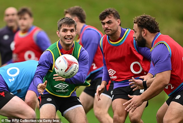 Similarly, Harry Randall (left) is the only other back substitute in the England team