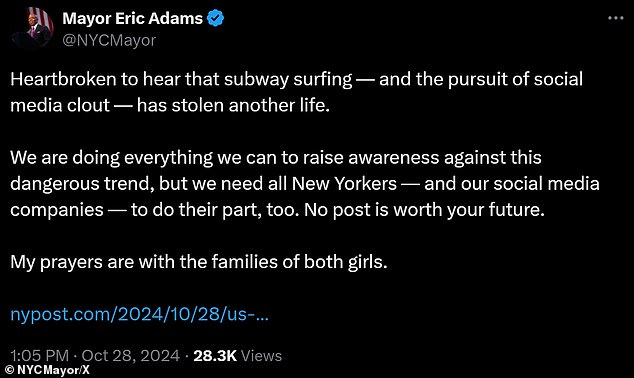 After Romero's death, New York City Mayor Eric Adams wrote on social media that he was 