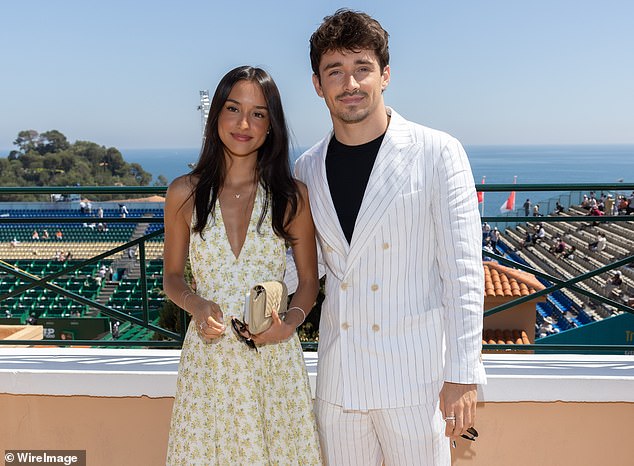 Gasly said the fan sent letters to him and his friend Charles Leclerc (photo with partner Alexandra Saint Mleux)