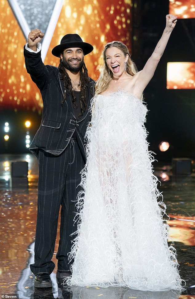 The 43-year-old singer started by congratulating the show's current winner, Reuben De Melo, before explaining how he came to his dramatic decision. In the photo: Ruben and Rimes