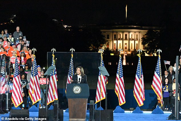 The striking contrast in the images is what Harris' campaign was going for, saying they deliberately chose the location where January 6 began