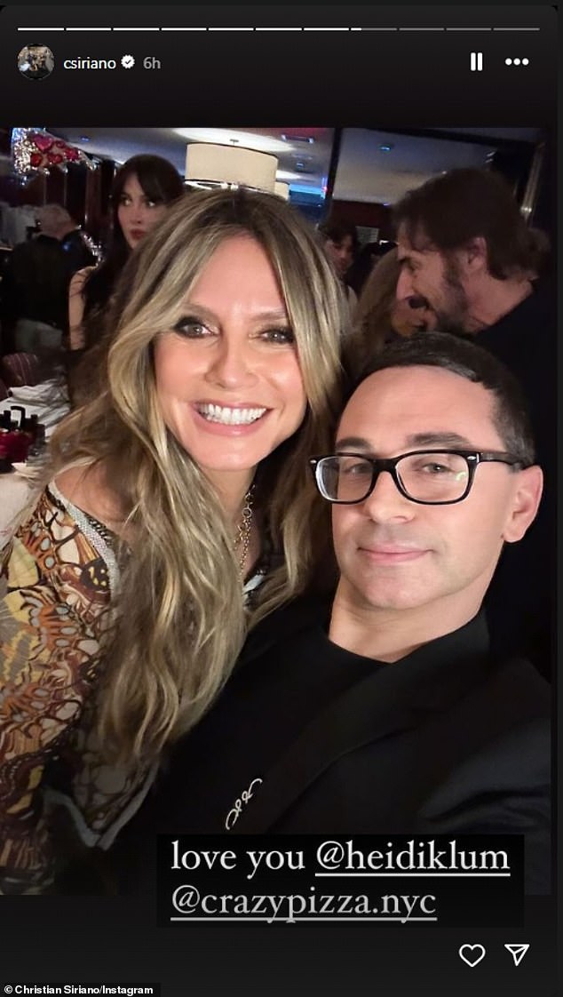 Fashion designer Christian Siriano joined the Emmy-winning host at her long banquet table, who eagerly took a selfie with her.