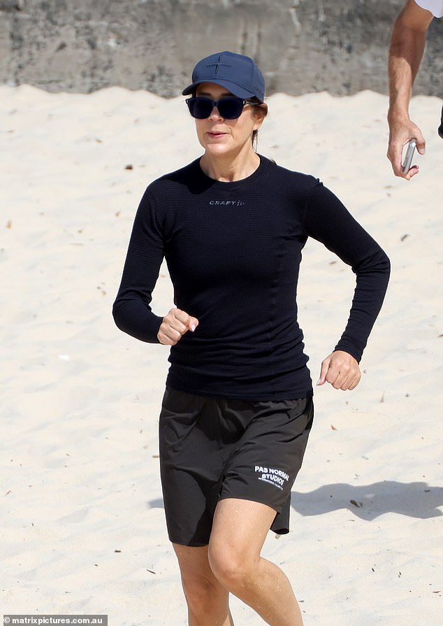 The Queen also enjoyed a sunny jog along the beach