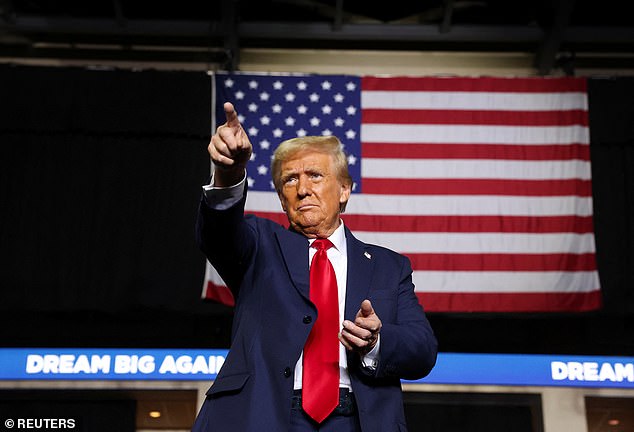 Republican presidential candidate and former US President Donald Trump attends a campaign event in Allentown, Pennsylvania, USA, October 29, 2024