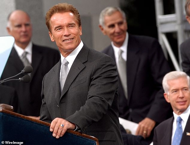 California's former Republican governor shared his shocked approval on X Wednesday. He served from 2003-2011. (photo: Schwarzenegger after being sworn in as governor)