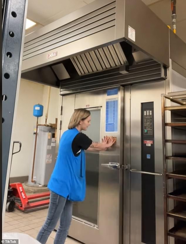 In a TikTok video, a Walmart employee demonstrated the force needed to close the oven