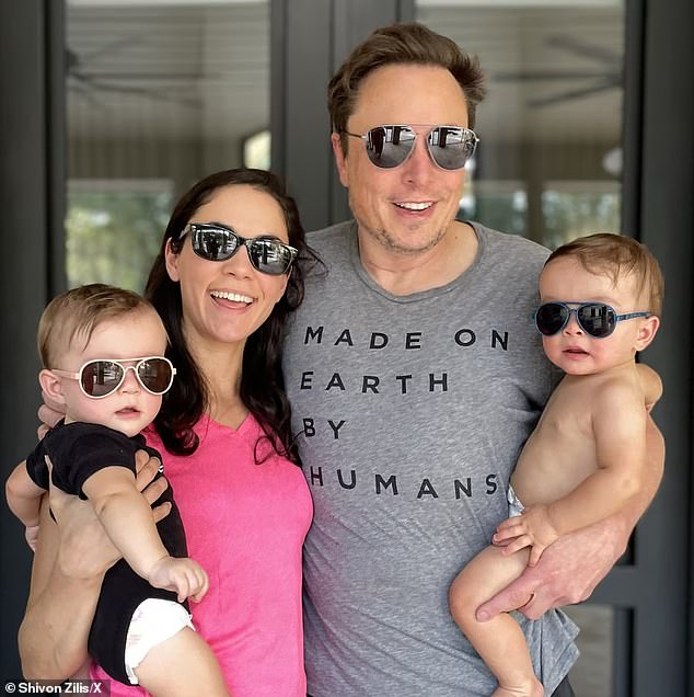 The Tesla founder, 53, (seen with Shivon Zilis) spent $35 million on a sprawling Texas estate so his several exes and 11 children could live together, according to the New York Times