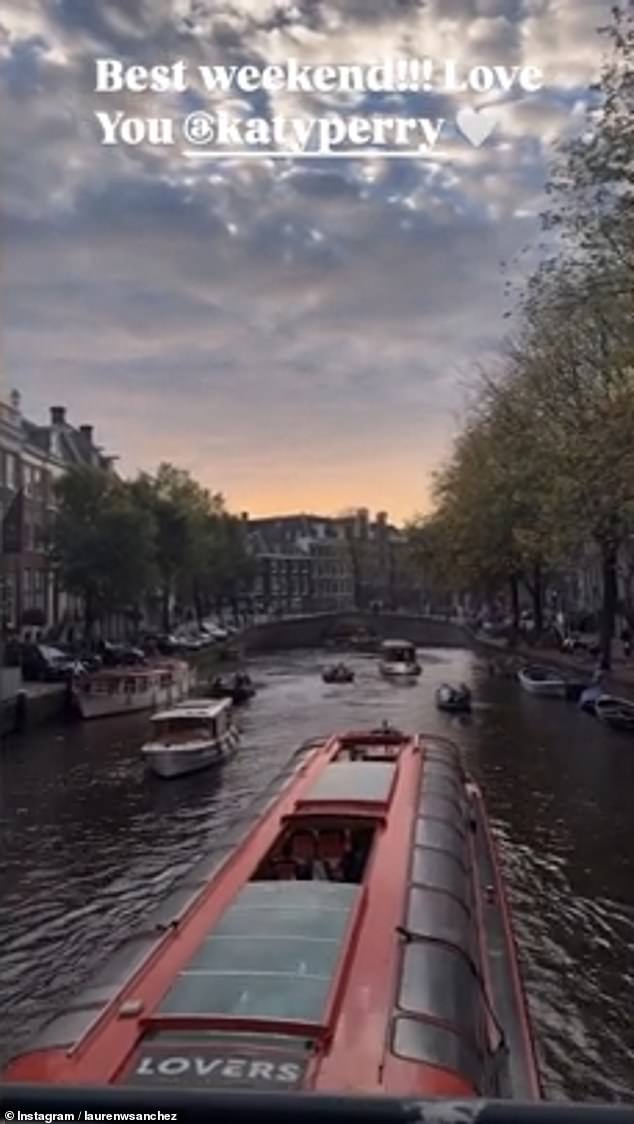 Sanchez marked the occasion with an Instagram story showcasing the city's main canals, specifically tagging Perry – thanking her for 'the best weekend'