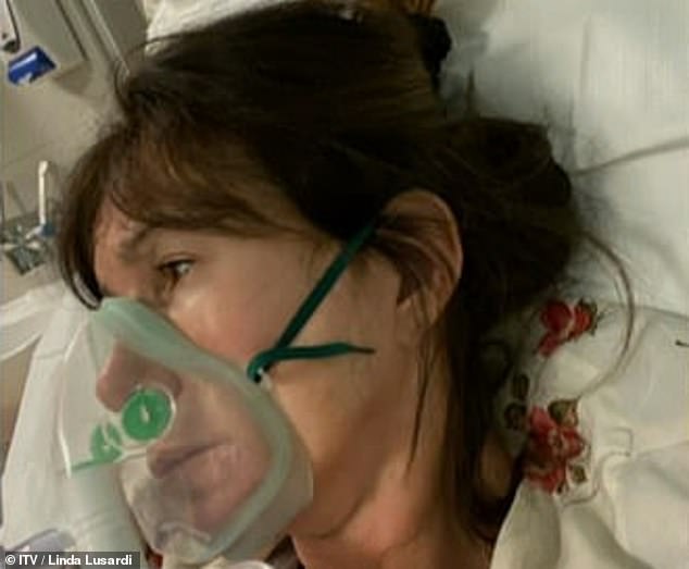 The former Page Three model, 66, was hospitalized with husband Sam Kane, 55, in March 2020 after contracting the virus, leaving her at 'death's door'