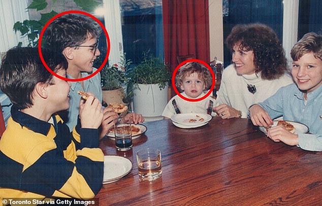 Michael Trudeau, Justin Trudeau, Kyle Kemper, Margaret Trudeau and Sasha Trudeau are seen in 1986