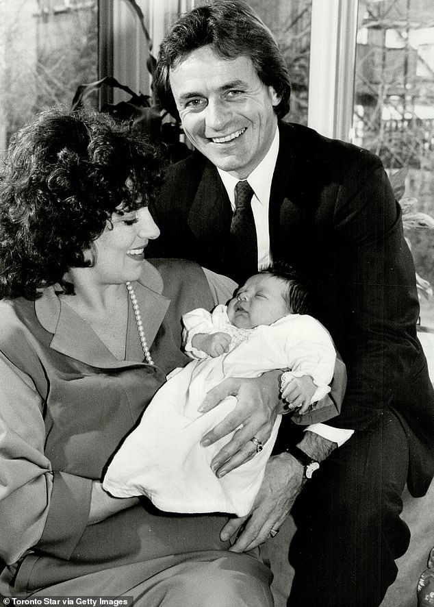 Margaret Trudeau is seen in 1983 with then-husband Fried Kemper and their son Kyle Kemper