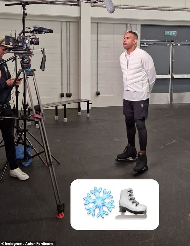 Footballer Anton Ferdinand also posted a photo of himself during his first interview after being announced as part of this year's line-up