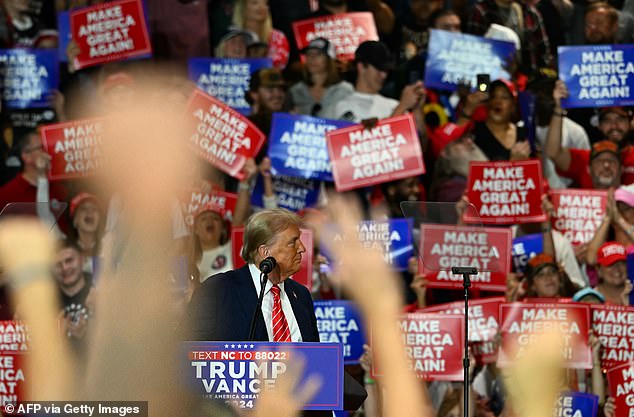 With just six days until Election Day, Trump stopped in North Carolina for a rally in Green Bay, Wisconsin, later in the evening