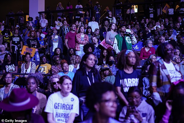 Many in the audience at the Michelle Obama event were young students from Atlanta's historically black colleges and universities