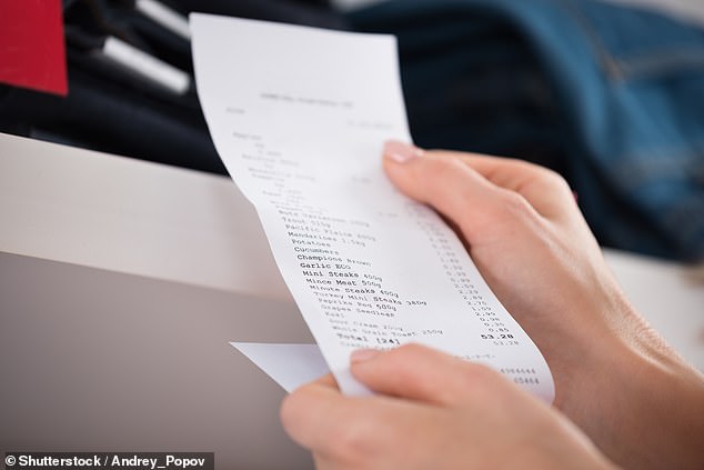 Recent research shows that eight in ten store receipts contain BPA and BPS (stock image)