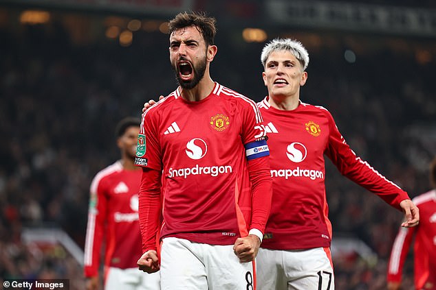 Captain Bruno Fernandes scored twice and impressed in the first match since Erik ten Hag's dismissal