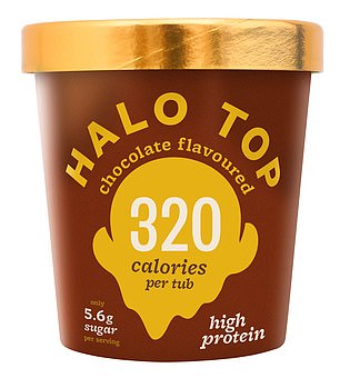 In the photo Halo Top, an ice cream brand with fewer calories