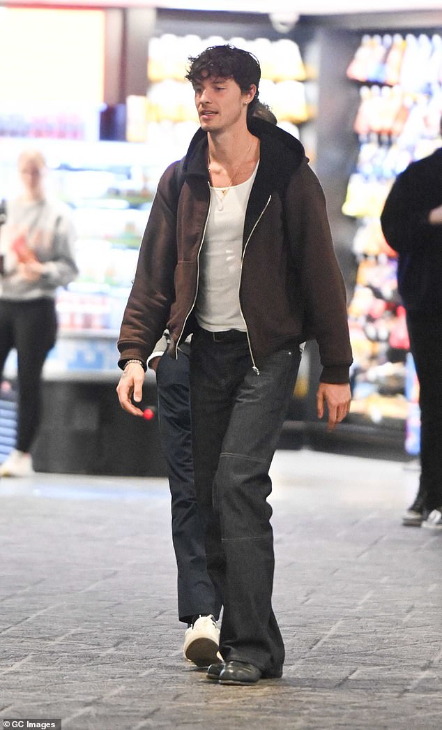 The Stitches singer was spotted at New York's JFK airport on October 16