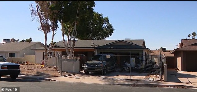 Pictured: the modest home in Tempe where Hill reportedly kept his father's body for years