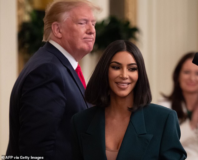 Kardashian worked extensively with Republican candidate Donald Trump in previous efforts. Pictured in June 2019