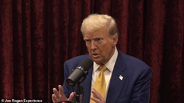 Donald Trump, pictured during his Friday appearance on the Joe Rogan Experience, said he 'never heard of' Hinchcliffe after the controversy