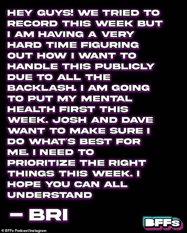 The newly single, 25-year-old said in a statement on Wednesday: 'We have tried to record this week, but due to all the setbacks it is very difficult for me to think of how I want to approach this publicly'