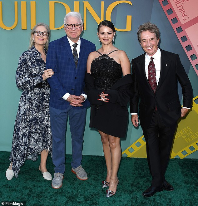 The source claimed that the romance influenced Streep's character being part of the show for more than one season (pictured with Steve Martin and Selena Gomez)