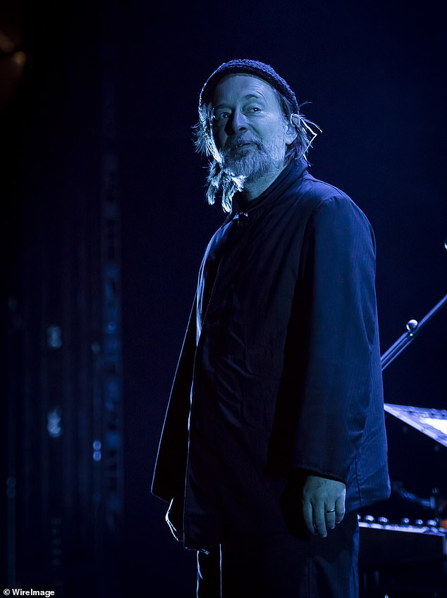 Thom Yorke stormed off stage during his show in Melbourne on Wednesday evening (photo on stage) after a fiery confrontation with a pro-Palestinian protester