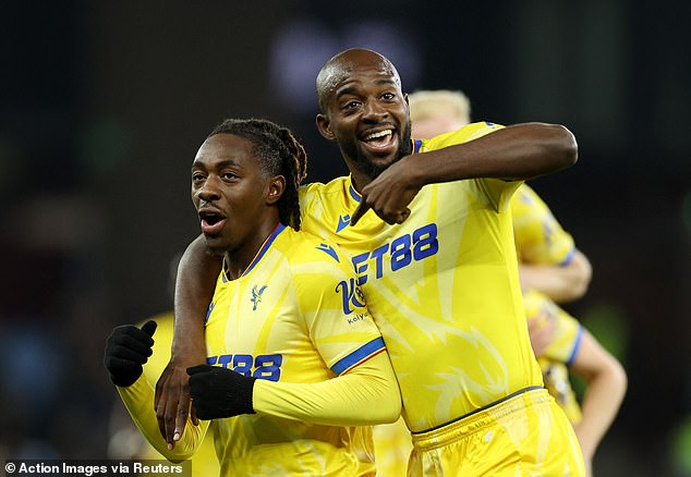 Eberechi Eze (left) put the visitors ahead at Villa Park before being forced off due to injury