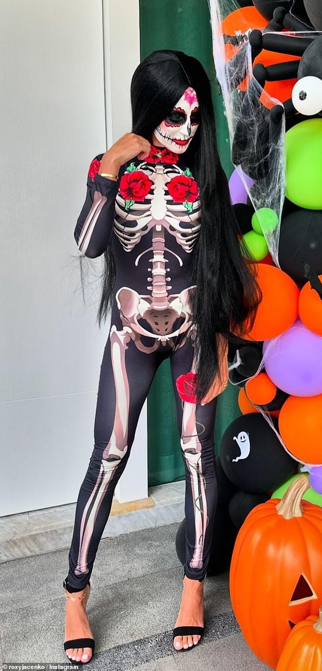 Roxy Jacenko dressed as La Catrina, the Day of the Dead character