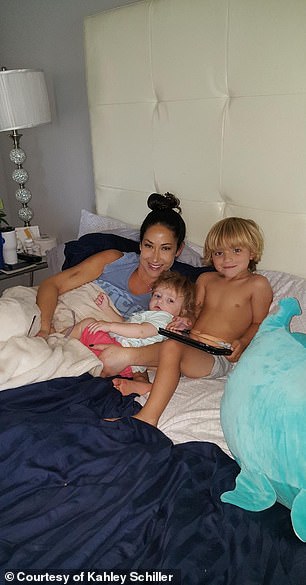 The active mother of two (pictured with her sons after diagnosis) was forced to get her will and other affairs in order while she waited for liver surgery.