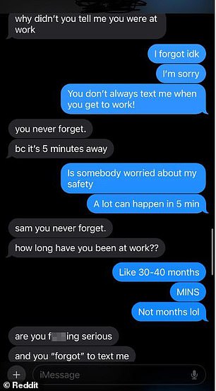 In a thread titled Am I Exaggerating, he posted the texts in which his girlfriend accused him of cheating