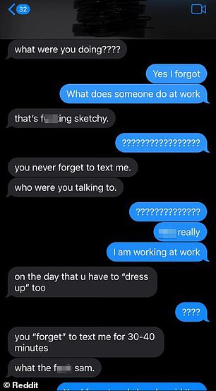 In a thread titled Am I Exaggerating, he posted the texts in which his girlfriend accused him of cheating