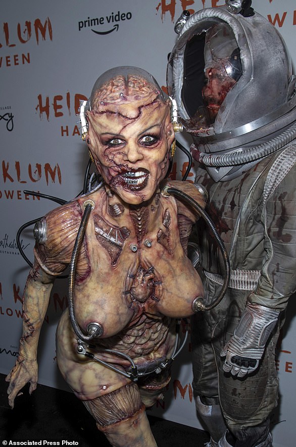 In 2019, she dressed up as an alien, and Tom Kaulitz attended Klum's Halloween party at Cathedrale