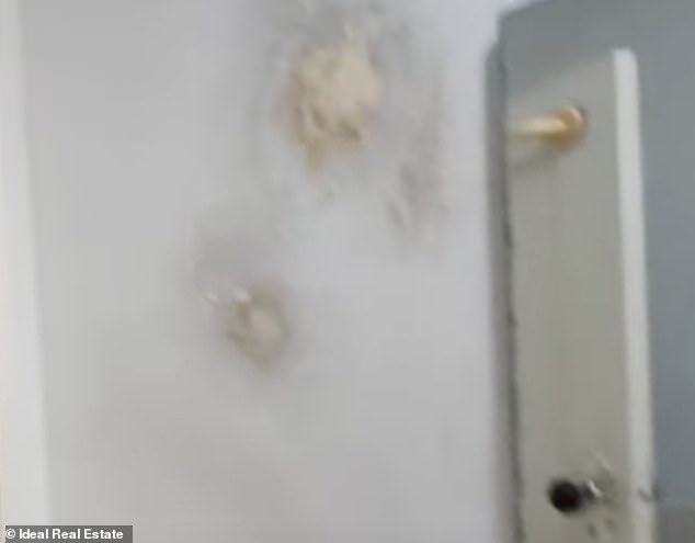 The bathroom was not in photos on any real estate site, but was included in a YouTube video. The reason no photo is included may be due to the mold (pictured)