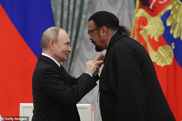 Putin presented Seagal with the Order of Friendship at an awards ceremony at the Kremlin in May