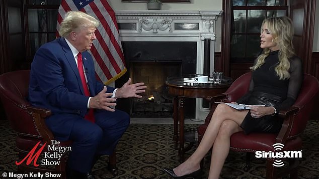 The veteran journalist has made it clear that she has moved on, even recently telling listeners that she voted early for the former president. (Above) Megyn Kelly interviews Donald Trump on September 14, 2023