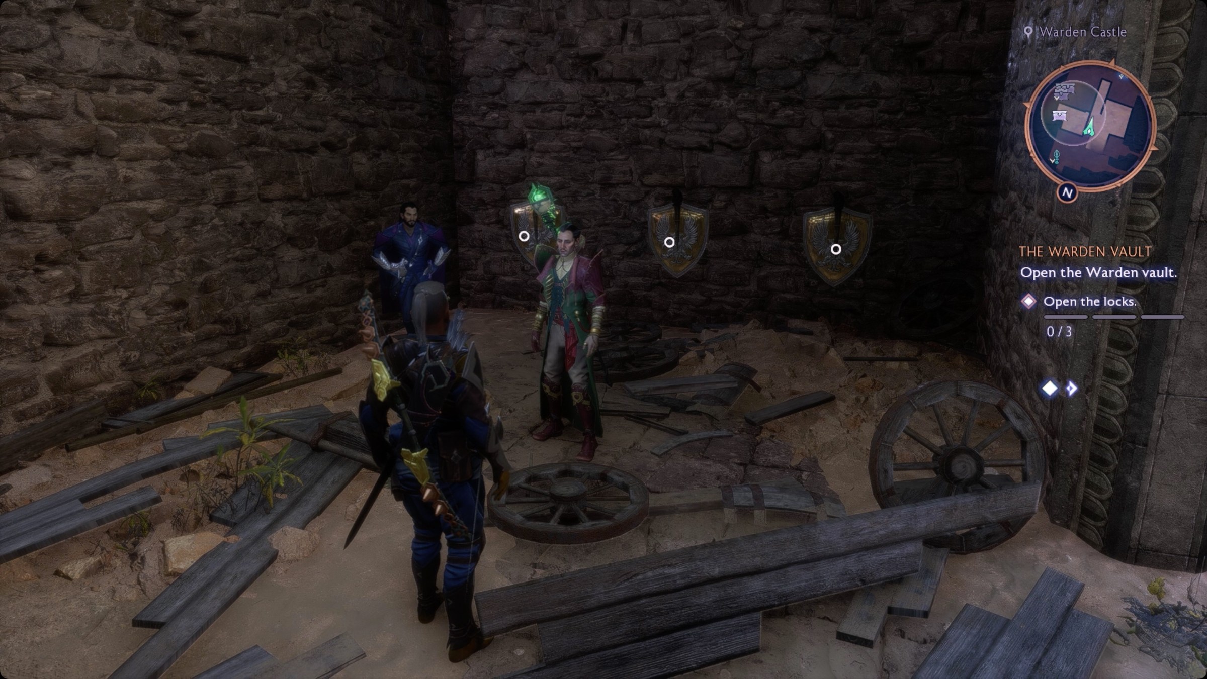 Smoke is next to the levers for one of the locks in the Warden Vault in Dragon Age the Veilguard