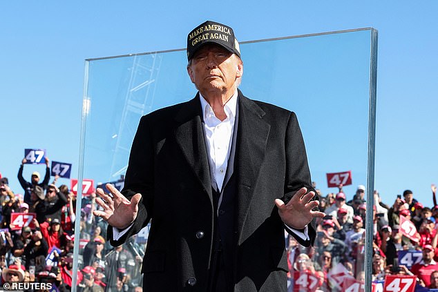 Donald Trump's closing arguments during his campaign centered around the message “Kamala broke it; I'll fix it'. Pictured: in Albuquerque, New Mexico, on October 31