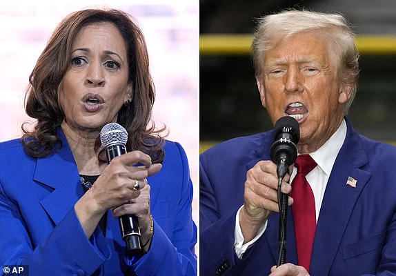 In this combination of photos taken in Pennsylvania, Democratic presidential candidate Vice President Kamala Harris speaks at a campaign event, August 18, 2024, in Rochester, left, and Republican presidential candidate, former President Donald Trump, speaks at a campaign event, 19 August. , 2024, in York. (AP photo)