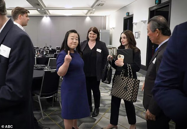 ACT Liberals leader Elizabeth Lee (pictured) extended her middle finger to a reporter after a brief altercation